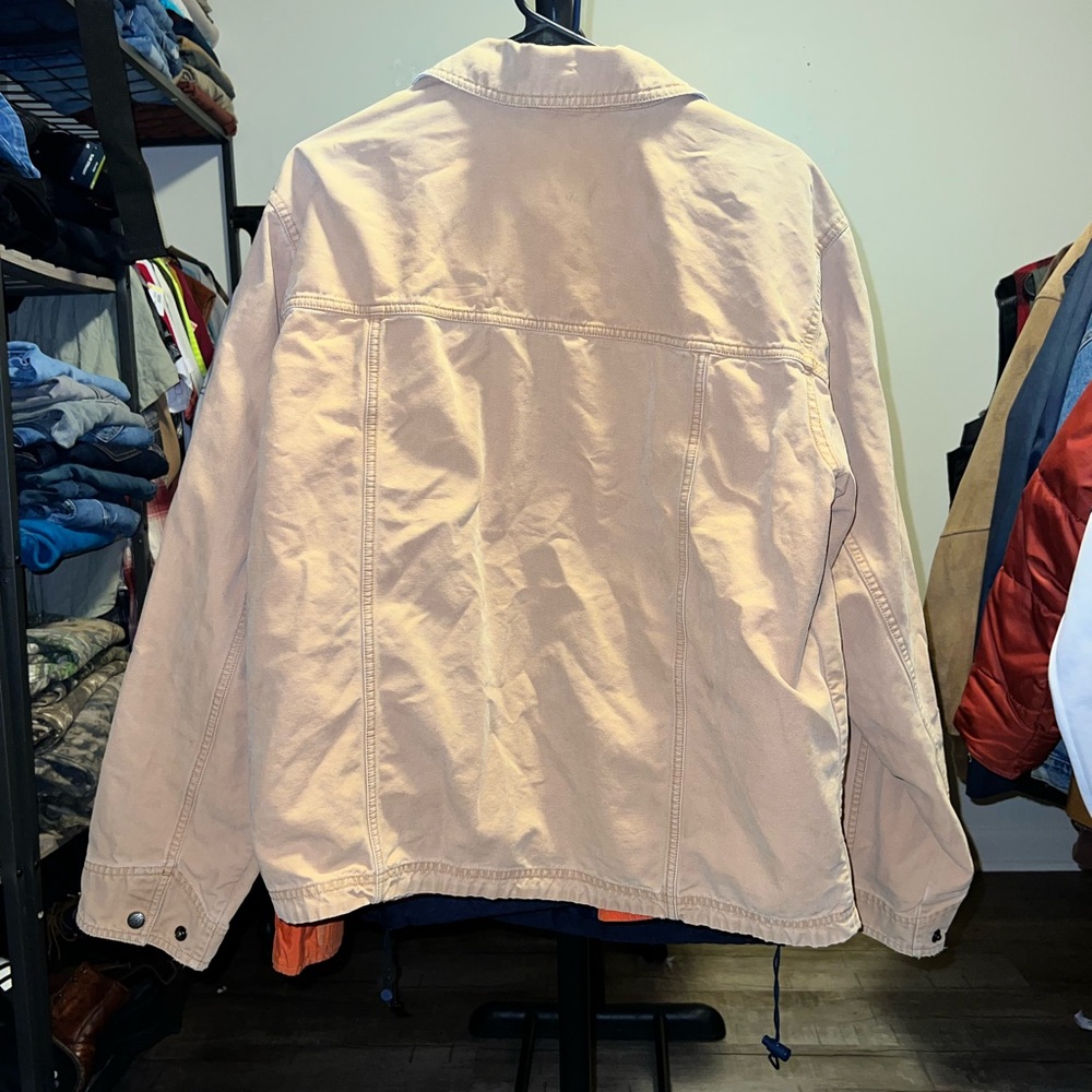 Vintage L.L. Bean Men's Beige Canvas Cotton Jacket Size Medium - Picture 3 of 3